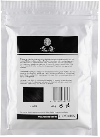 Fidentia Premium Schütthaar 40g Nachfüllpackung | Black - Schwarz