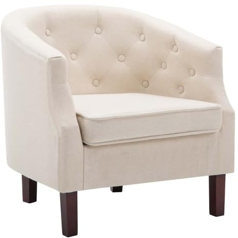 vidaXL Sessel Stoff Beige Armsessel Clubsessel Loungesessel Cocktailsessel