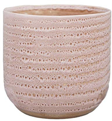 Ivyline Textured Glaze Plant Pot 13cm Dia | Contemporary Glazed Pot with Textured Crackle Design| Indoor Planter Flower Pot for Cacti Succulents and Small House Plants (Morganite)