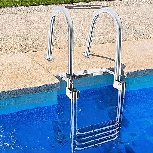 Badeleiter Boot Poolleiter Leitern Schwimmen-Teleskopleiter 4 Stufen Leiter Klappbar Deckleiter, Ponton-Einstiegsleiter Für Boote Mit Heckeinstieg/Rostfreier Stahl Angelbootsleiter