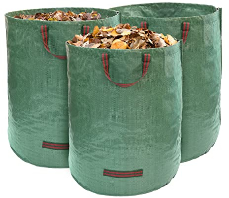 MEKKAPRO Garden Waste Bags Heavy Duty 3-Pack, Garden Bag 272 L - Reusable Garden