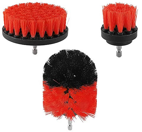 Dekton 3pc Drill Brush Set- Made Of Ultra-Strong Polypropylene Bristles|Quick-change Shaft Easily Attaches To Electric|Cordless Drills|Anti-rust Stainless Steel Shafts|Ideal For Sinks, Gutters, Grills