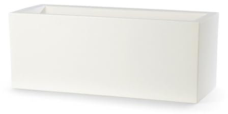 Decor Space Vaso di design Moderno Cassa Schio Essential da giardino e balcone per fiori e piante (60 cm, Bianco)