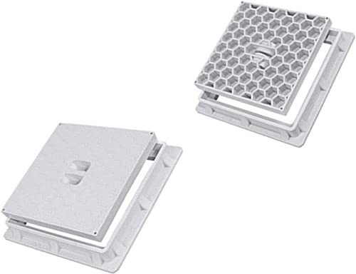 Uzman Couvercle de vérification Classe A15 - Pour puits de révision (22,5 x 22,5 cm) - Couvercle d'égout - Pour jardin, sol, puits de drainage
