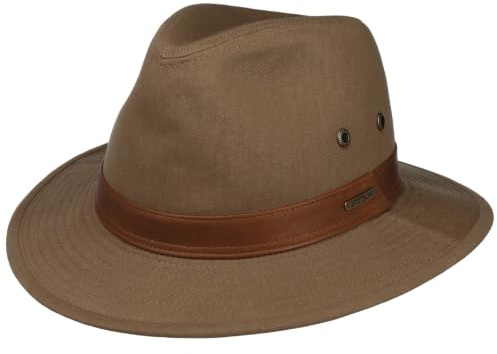 Stetson Cotton Traveller Outdoorhut Zeitloser Unifarbener Hut mit Metallösen Komfortabel Herren Ganzjährig braun L (58-59 cm)