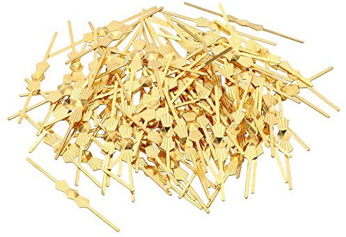 PATIKIL 100 Paquete Candelabro Conector Clip 45mm/1, 8 Longitud Dorado | Candelabro Corbatín Pasador Reemplazo, para Fijación Cristales Lámpara Techo Luz Piezas