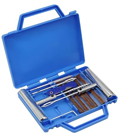 JNNJ 12 Pieces Tyre Repair Kit, Heavy Duty Tyre Repair Kit, Car Breakdown Set, Portable Tyre Puncture Repair Tools for Cars, Off-Road Vehicles, Motorcycles, Electric Vehicles, Bicycles and More