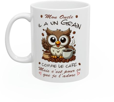 Jm-Déco Mug humour - il a Un Grain mais Je l'adore - Idée Cadeau - Tasse en céramique - Marrant fun (Oncle)