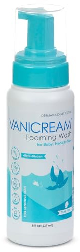 Vanicream Foaming Wash for Baby, 8 Oz, Gentle Cleanse and Moisture, Tear-Free Baby Shampoo and Body Wash with Beta-Glucan, Formulated without Common Irritants for Sensitive Skin, All Ages