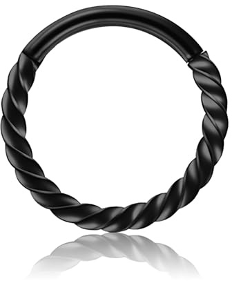 Decentraland 1 STÜCK 16G Silver Diameter 6 mm Fashionable Helix Twist Stainless Steel Cartilage Nose Septum Spiral Ring Orbital Hoop Piercing Jewelry, 1.2mm(16G),D-8mm, Rostfritt stål, Ingen ädelsten