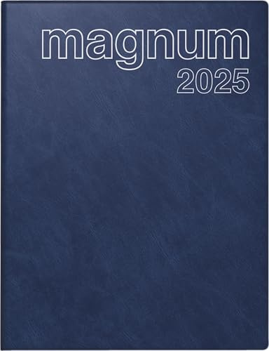 rido/idé Buchkalender Modell magnum (2025), 2 Seiten = 1 Woche, 183 × 240 mm, 144 Seiten, Schaumfolien-Einband Catana, dunkelblau