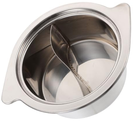 ABOOFAN Yuanyang Hot Pot Pan Stainless Steel Food Pot Divider Double Ear Handle Kitchen Gadget for Induction Cooktop Gas Stove