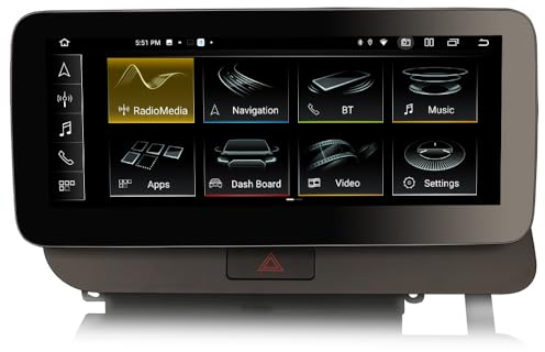 Qualcomm Acht Kern 4GB+64GB 10,25 Zoll Android 14.0 DAB+ Autoradio Für Audi Q5 mit GPS Navigation Unterstützt Drahtloses Apple CarPlay Android Auto Bluetooth 5.1 SWC WiFi DSP MMI IPS Bildschirm Kamera