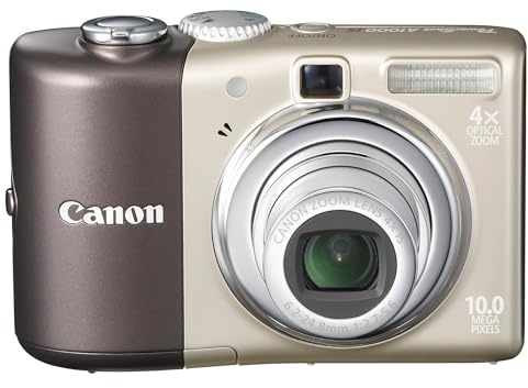 Canon PowerShot A1000 IS Digital Camera 10.0 Megapixel with 4x Optical Zoom 2.5-Inch LCD Brown (Renewed)