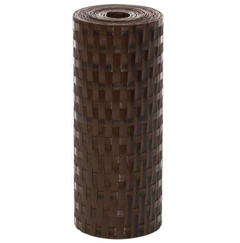vidaXL Outdoor Balcony Privacy Screen, Pack of 10, Balcony Canopy Rattan Look, Sun Protection, Wind Protection for Patio, Garden, Balcony Cladding, Balcony Cover, Brown Black, 255 x 19 cm, Poly Rattan