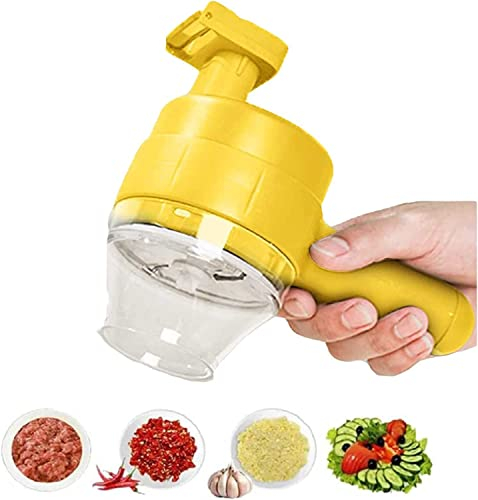 4 in 1 Handheld Electric Vegetable Cutter Set Hand Held Processor, Multifunctional Vegetable Cutter, Wireless Food Processor Vegetable Chopper for Garlic Onion Celery Ginger Meat