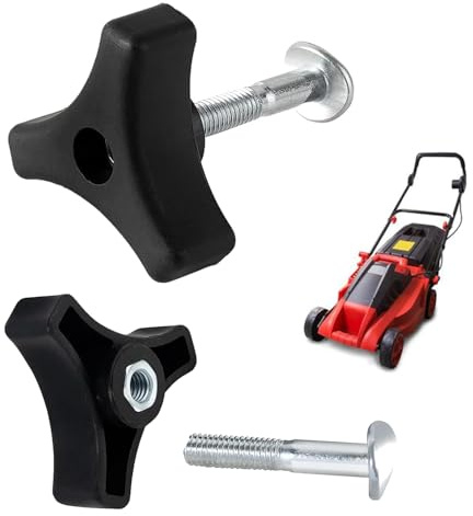 Rasenmäher Griff Knöpfe Mutter Bolt, Universal-Rasenmähergriff, Dreieck Griff Knauf Mutter Schraube, Rasenmäher Flügelmutter Schraube Bolzen, Drehknopf Schraube Bolt für Rasenmäher, 2 Sets