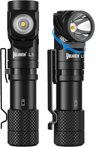 WUBEN L1 Taschenlampe LED Aufladbar Extrem Hell, 2000 Lumen Taschenlampen Batteriebetrieben, Doppelte LichtquelleTaktische Taschenlampe, Wasserdicht Flashlight für Outdoor Notfälle Camping (519A)