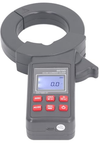 Mini Clamp Meter AC DC Voltage Ammeter, Lithium Battery for Telecommunications Power, Shockproof, (UK Style)