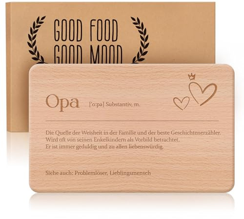 Opa Frühstücksbrettchen, Geschenk Für Opa, Frühstücksbrettchen Mit Gravur Buchenholz, Beste Opa Geschenke, Personalisiert Geburtstagsgeschenk Geschenke für Opa