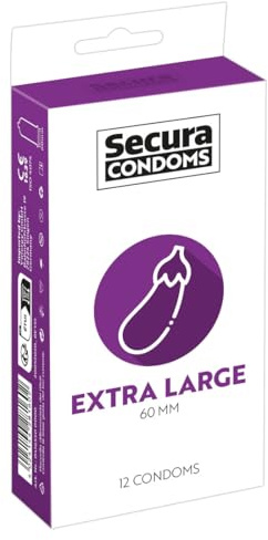 Secura Extra Large 12er Kondome - 12 breite Präservative zur Verhütung ohne Hormone für Männer, transparent