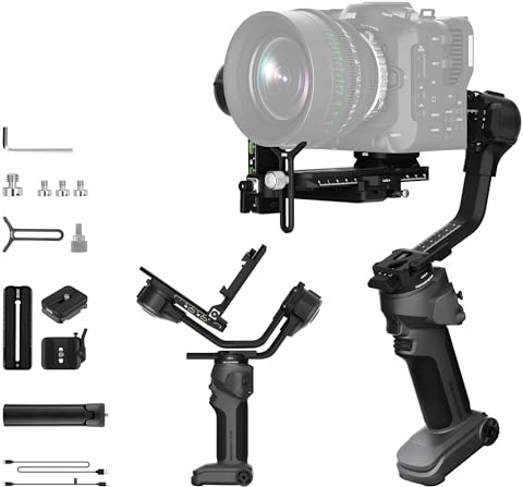 ZHIYUN CINEPEER Crane 4E Estabilizador de Cámara, 3 Ejes Gimbal para Cámara DSLR y Mirrorless, Ligero, Estabilizador Gimbal para Nikon/Canon/Sony/Panasonic/Fujifilm, Gris Oscuro