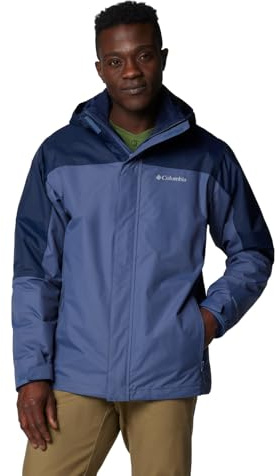 Columbia Men's Tunnel Falls 2 Interchange Jacket, 3 In 1 Interchange Winter Coat, Dark Mountain, Collegiate Navy, XXL