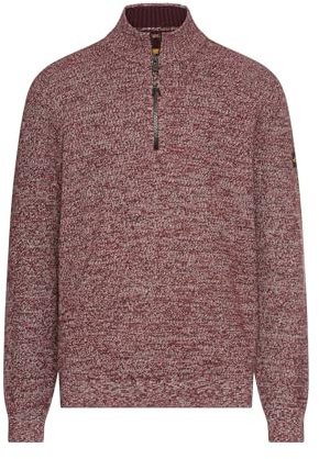 camel active herr stickad troyer med melerad struktur, Bärnstensröd, XL