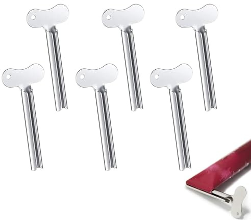 6pcs Toothpaste Tube Squeezer, Tube Squeezer, Stainless Steel Tube Squeezer, Toothpaste Dispenser, for Toothpaste Cosmetic Oil Cream Paint Squeezer