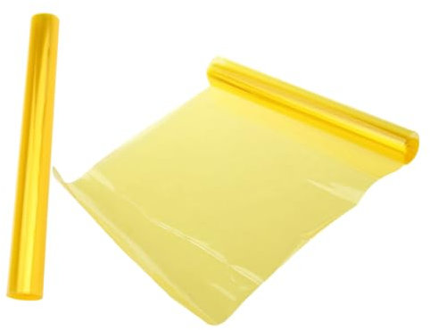 TOPPERFUN 2rollen Scheinwerfertönungsfolie Gelbtönung wasserdichte Vinylfolie Abdeckung Für Nebelscheinwerfer Rücklichtfolie Fahrzeuglicht-vinylfolie