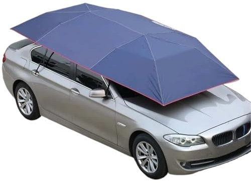 VNSMM Carports Outdoor-Auto-Sonnenschutzzelt, Picknick-Wärmedämmung, Markise, Regenschirm, Winddicht, Oxford (nur Stoff) Zeltgarage(4200mm Blue)