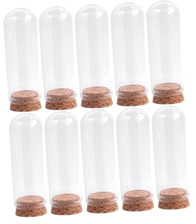 F Fityle Lot de 10 Cloches Verre Bonbonnière, Décoration en Verre Borosilicate, Accessoires légers Affiché, 3x8 cm