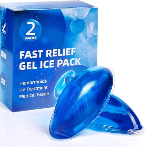 Hemorrhoid Treatment Ice Pack for Fast Relief, Hemorrhoids Cooling Gel Packs Pads - Ultra Soft, Reusable, Shrinking Treatment for Men and Women, 2 Storage Cases Included
