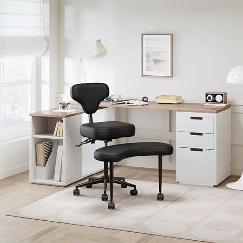 Meditationsstuhl, Bürostuhl Mit Gekreuzten Beinen Und Rädern Für ADHS-Patienten, Höhen- Und Winkelverstellbarer Sitz Mit Lordosenstütze Für Sitzende Büroangestellte, Erwachsene, Zappeln,Yoga