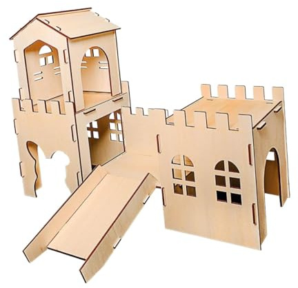 Sharplace Maison en Bois pour Cochon d'Inde, Grotte, cabane pour Lapin, pour Lapin, château pour Souris, Chinchilla, Hamster Nain Jouant