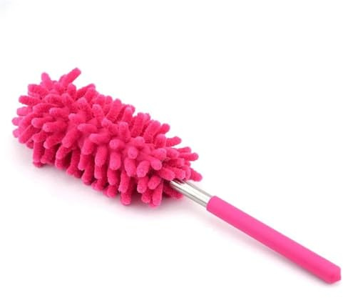 LuoAXINN Plumeau allongé en Acier Inoxydable, plumeau Chenille, télescopique Multifonctionnel for la Maison, 1 pièce pour Coins, plafonds(Rose Pink)