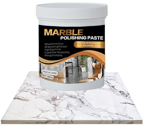 Pasta lucidante per marmo – Detergente per piano di lavoro al quarzo per cucina – Forniture lucidanti per mobili in porcellana, piastrelle, ceramica, quarzo, vanità, banconi da cucina commerciali