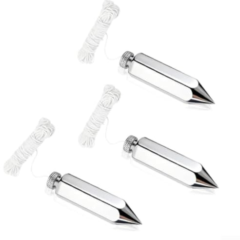 Lot de 3 boites hexagonales en acier avec noyau en laiton 226,8 g pour un positionnement vertical stable dans les travaux de menuiserie et de maçonnerie