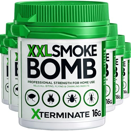 Xterminate XXL 16g Smoke Bomb Fogger Killer For Fleas, Bed bug, Carpet Moths, Cluster Fly, Silverfish, Carpet Beetle Insects (HSE Approved And Tested) (6)