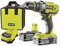 Ryobi 5133003345 Schlagbohrschrauber (2X Akku 2,5 Ah, 18 V, Schlagbohrfunktion, mit Ladegerät, LED-Beleuchtung) R18PD3-225S, Grau