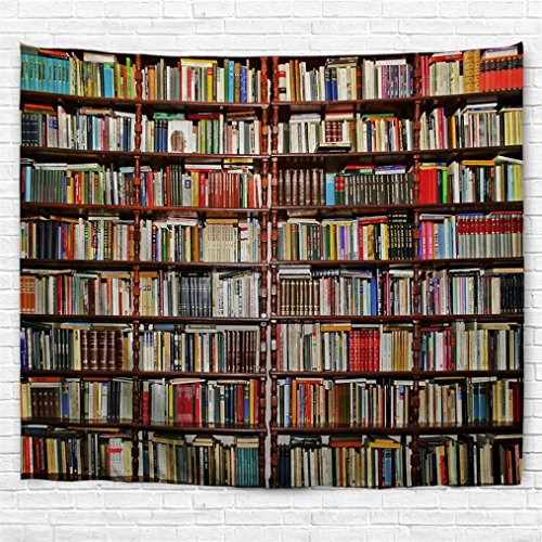 izielad Bibliothek Tapisserie Wandbehang Bücherregal mit Bücher Wand Kunst Dekoration Wandteppiche für Schlafzimmer Wohnzimmer College Wohnheim Dekor 180x200cm 71x80