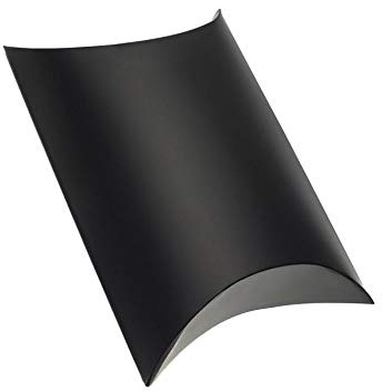 Emartbuy Set von 100 Schwarze Kissen Schatullen, Süßigkeitskästen, Geschenkbox für Hochzeiten, Geburtstage Größe - 6 cm x 6,5 cm x 1,5 cm