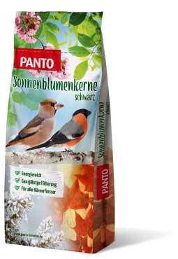 PANTO Sonnenblumenkerne schwarz 25 kg – Wildvogelfutter ganzjährig | Reine schwarze Kerne, ölhaltig & dünnschalig – besonders beliebt bei Körnerfressern an Futterplatz & Vogelhäuschen