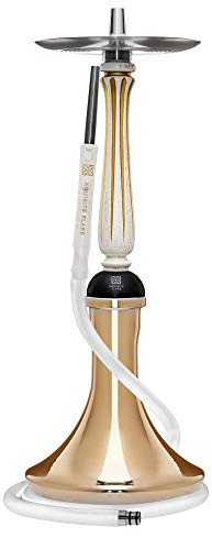 XGenusa Flare Noble Shisha Hookah rör trä (nikotinfri) (vit och guld)