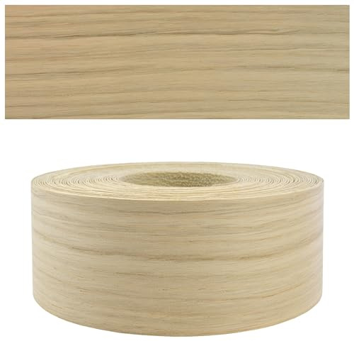 Mprofi MT® Real Wood Veneer Edging Banding | Oak | 45mm x 5m | Edge Tape | Iron-On Edge Trim with Hot Melt Adhesive | Durable & Easy to Apply for Furniture, Shelves & Worktops