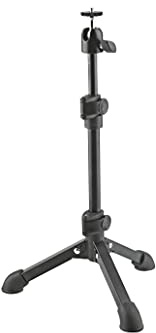 K&M 19782 Kamera-Tischstativ Schwarz aus Stahl - mit Dreifuß, 360° Drehung, 90° Neigung - flexibel und stabil