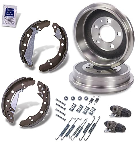 ATEC Germany Kit de freno eje trasero incl. 2x tambor de freno 4x zapatas de freno con kit de montaje 2x cilindro de freno de rueda Compatible con SEAT CORDOBA 6L,IBIZA 6L,SKODA FABIA 1 6Y