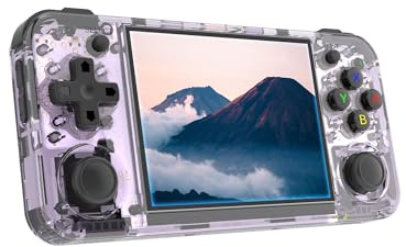 RG35XX H Retro Handheld Game Console 3.5 Inch IPS Screen Linux OS Built-in 64G+128G TF Retro Video Games Consoles Portable Pocket Video Player 10000+ Games (Translucent Purple)