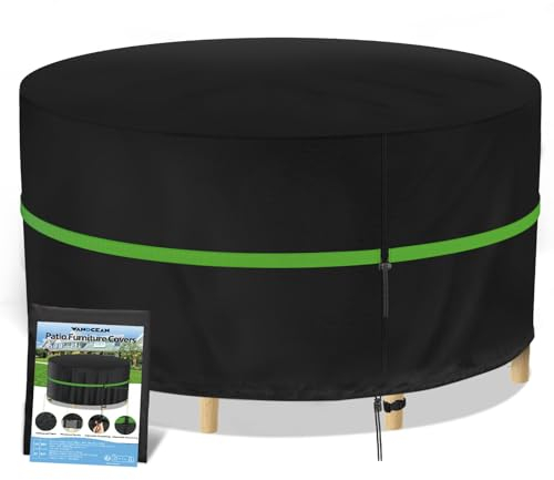 Skydd för trädgårdsmöbler, vattentätt vinterbeständigt, 420D oxfordtyg, vindtätt, anti-UV, trädgårdsmöbler, presenning, loungemöbler, möbelset, sittgrupp, trädgårdsbord, skyddsöverdrag, runt – (230 x