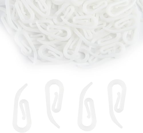 100 Pcs Gancio per Tende in Plastica,per Rotaie 28 x 12mm bianco Clip Holder per Tenda da Doccia, Tenda, Roulotte, accessori per la casa, fai da te